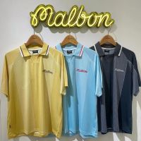 เสื้อยืดแขนสั้นผู้ชายกางเกงเล่นกอล์ฟ MALBON ของแท้,เสื้อยืดแฟชั่นกีฬาลำลองแห้งเร็วเสื้อมืออาชีพ