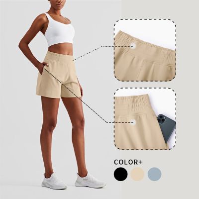 WISRUNING 2-side Pockets High Waist Yoga Shorts Women Push Up Bicycles for Fitness Sports Tights Leggings for Gym Outfit Workout