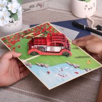 Classic Car Birthday Card 3D Greeting Cards Fathers Day Anniversary for Kids Dad Husband