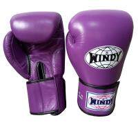 Windy Boxing Gloves 8,10,12,14, oz Purple Genuine Leather Sparring MuayThai MMA K1นวมซ้อมมวยไทย วินดี้สปอร์ต ทำจากหนังแท้ เมจิกเทป สีม่วง