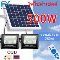 รับประกัน 20 ปี ไฟโซลาเซล 1แถม1 ไฟโซล่าเซลล์  Solar light500W โซร่าเซลล์ ไฟสปอร์ตไลท์ led ไฟโซล่าเซล ไฟสวนกลางแจ้ง กัน