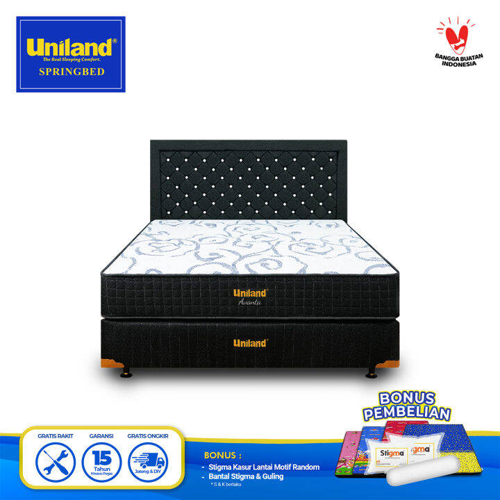 Uniland Springbed Avanta Hitam Spring Bed Full Set Lazada Indonesia