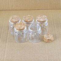 50ml Cork Clear Craft Vials Refillable Empty Glass Container Ornament Handicraft Gifts Bottle Wedding Holiday Present Jars 24Pcs