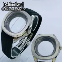 Miuksi 40Mm เคสแก้วไพลินนาฬิกาหน้าปัดทรงสี่เหลี่ยมสีดำสีน้ำเงินสาย Ruer สีเขียว Grey Ruer พอดีกับ NH36 NH35 ETA2824การเคลื่อนไหว PT5000