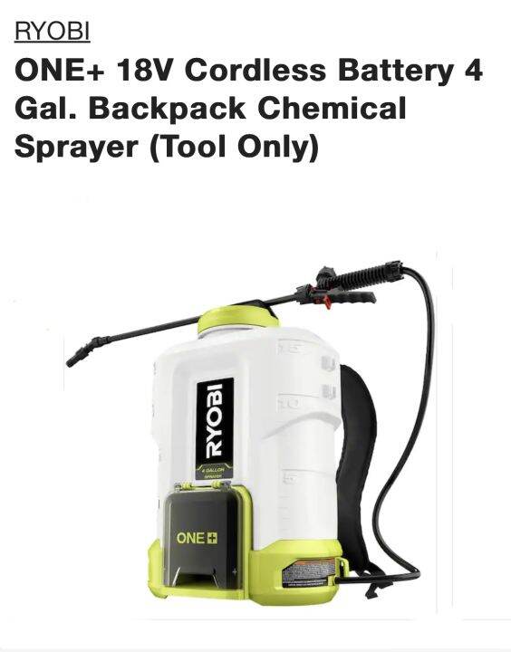 Ryobi backpack sprayer tool only hot sale