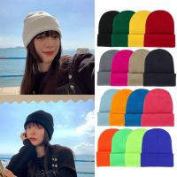 【YD】 New Hats for Woman Warmer Knitted Fluorescent Hat Bonnet Ladies Cap Female Beanie Corros