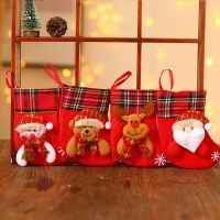 Christmas Sock Candy Gift Bag Home Decoration Santa Claus Snowman Elk Sock Christmas Tree Pendant Hotel Mall Festival Gift Decor Socks Tights