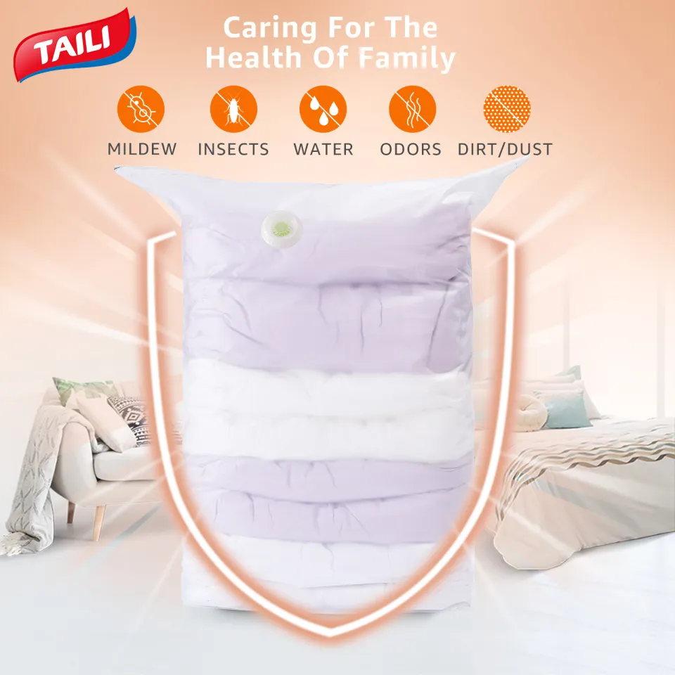 TAILI Jumbo Vacuum Storage Bags -5 Pack(3 x Jumbo,2x Large)- Compression  Storage Bags for Comforters and Blankets 