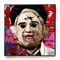 Leatherface เลทเธอร์เฟซ The Texas Chain Saw Massacre รูปภาพ​ติด​ผนัง​ pop art พร้อมกรอบและที่แขวน กรอบรูป​​ ของขวัญ​​ รูปภาพ