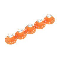 5PCS Guitar Amplifier Knobs AMP Orange &amp;Silver Skirted Volume Tone Control Guitar Parts