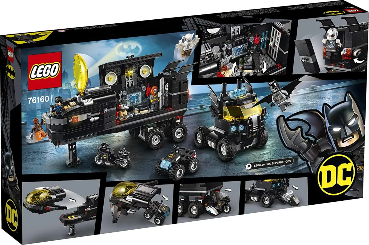 LEGO Lego DC Mobile Bat Base 76160 Batman Building Toy, Gotham City Bat  Cave Toy Set