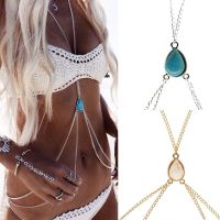 【YF】 New Women Bikini Harness Waist Belly Body Turquoise Chain Jewelry for Fashion Chains