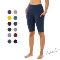 【hot sale】◆ D19 Sports Pants Female Five-Point Yoga Fitness High Waist Elastic Pants Quick-Drying Tight Shorts