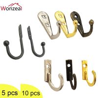 5/10Pcs Vintage Retro Single Prong Hanging Hooks Wall Mounted Zinc Alloy Home Towel Hanger Bathroom Rack Clothes Carabiner