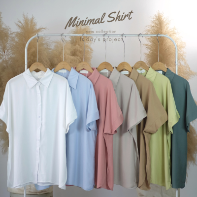 minimal shirt เสื้อเชิ๊ตทรงโอเวอร์ไซส์ผ่าข้าง 7 สี