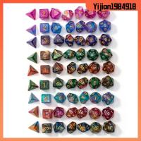 YIJIAN1984918 7Pcs/set อะคริลิค 7-Die สำหรับ TRPG DND ลูกเต๋าหลายด้าน ลูกเต๋าเกม เกมตาราง ลูกเต๋า DND