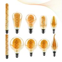 [HOT QQZIWWUJJWG 104] หลอดไฟ LED C35 T45 ST64 G80 G95 G125 Spiral Light 4W 2200K Retro Vintage โคมไฟตกแต่งแสง Dimmable Edison