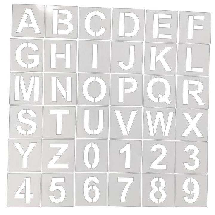 36pcs 4inches Letter Number Stencil Symbol Stencil Set Plastic Alphabet ...