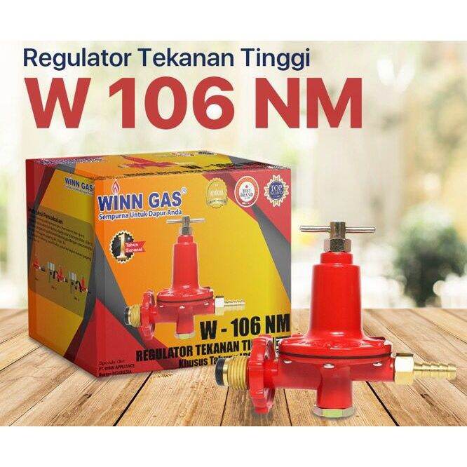 Regulator gas tekanan tinggi LPG 50kg Winn Gas W106NM Otomatis Tanpa