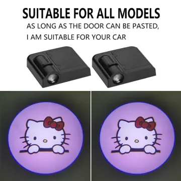 2Pcs Wireless Car Door Projector Lights Cool Car Accessories Hello Kitty  Logo