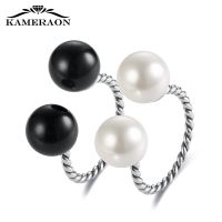 [COD] Freshwater Pearls Women 39;s Rings Adjustable 925 Sterling Female Punk Screw Jewelry