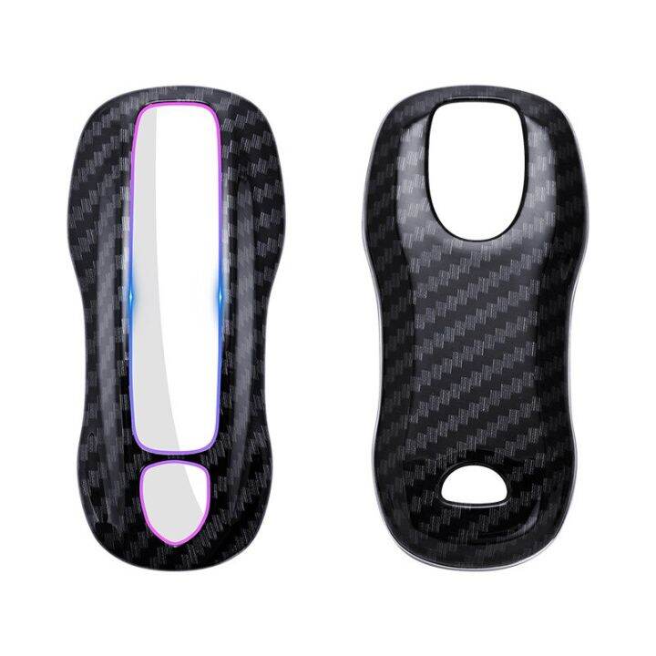 car-key-case-for-porsche-cayenne-key-cover-panamera-718-911-taycan-2022-carbon-fiber-car-key-chain-modification-accessories