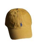 [Original]Ralphˉlaurenˉ mustard yellow hat leather buckle baseball cap men and women mango yellow cap