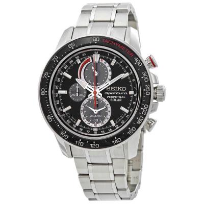 Seiko นาฬิกาข้อมือผู้ชาย Sportura Perpetual Chronograph Watch SSC357 - Black