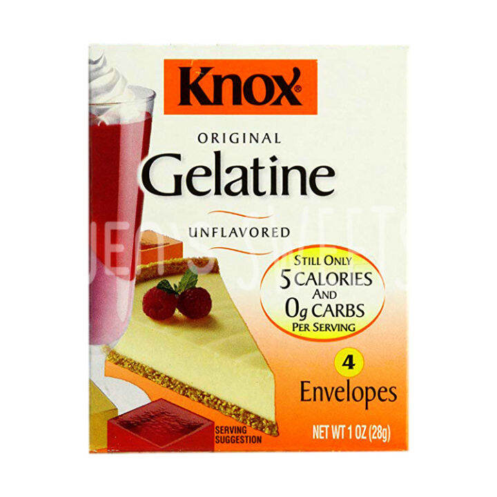 Knox Original Gelatine Unflavored 4 Envelopes 28 grams 1 oz. Lazada PH