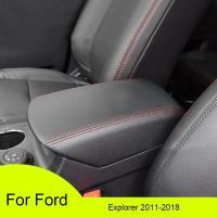 ฝาครอบกล่องที่เท้าแขนในรถสำหรับ Ford Explorer 2011-2018หนังเทียมฝาครอบที่วางแขนตัดแต่งรถยนต์คอนโซลกลาง