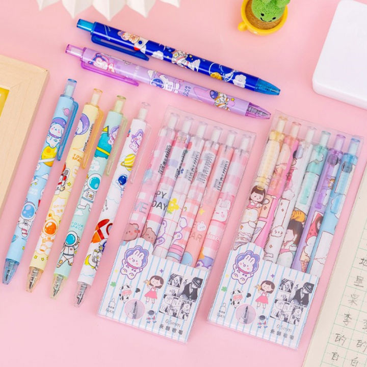 bali-ปากกาอังก์ตูนอัตโนมัติ-kawaii-pens-สำหรับการเขียนแบบเครื่องกลดินสอเครื่องเขียนเกาหลีน่ารัก6ชิ้น-กล่อง