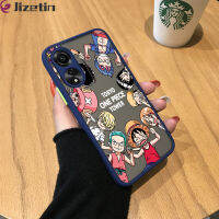 Jizetin มีน้ำค้างแข็งโปร่งใส A78ตัวการ์ตูนน่ารักสำหรับ OPPO 4G เคสใส่โทรศัพท์พันธมิตร Luffy ดีไซน์ Zoro BROOK Sanji เคสป้องกันกล้องปกหลังแบบเต็มกันกระแทก