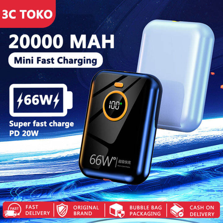 power bank original asli 20000mah 66W pengisian super cepat powerbank ...