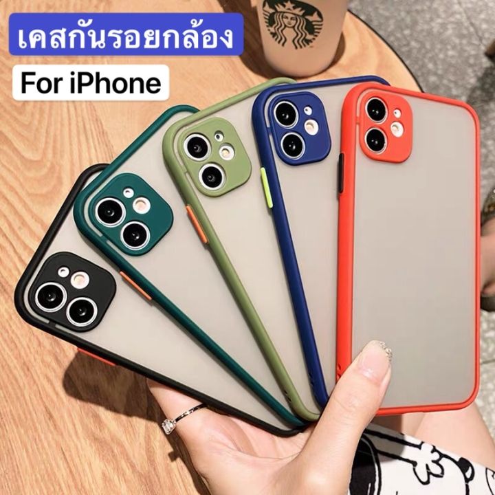 ส่งจาทไทย-เคสโทรศัพท์-ไอโฟน-case-iphone12-12pro-12mini-12promax-iphone6-6s-6plus-6splus-i7-i8-7plus-8plus-x-xs-xr-xsmax-se2020-ip11-11pro-11promax-เคสกันกระแทก-ปุ่มสีผิวด้าน-กันรอยกล้อง-ขอ