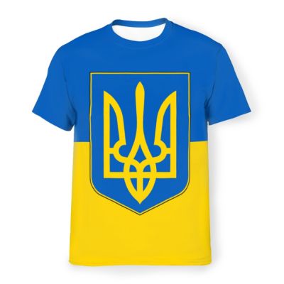 2023แฟชั่นธงชาติยูเครนพิมพ์เสื้อยืดผู้ชายO-คอTเสื้อลำลองเสื้อแขนสั้นStreetwearเสื้อผ้าขนาดใหญ่