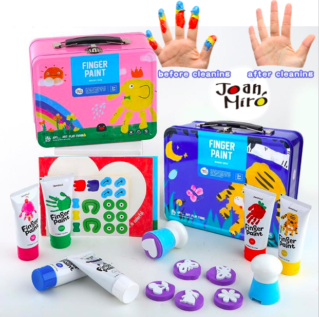 Joan Miro Jar Melo Baby Finger Paint Coloring Kit Iron Metal Box Tool