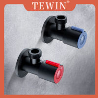 TEWIN SUS304สีเหล็กสเตนเลสสีดำวาล์วฉากสำหรับห้องครัวห้องน้ำห้องน้ำเย็นและวาล์วหยุดน้ำร้อน