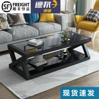 ✐♧ offer modern simple black tempered tea table TV combination is contracted type family sitting room