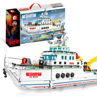 Compatible with Lego Sembao Movie Emergency Rescue East China Sea Rescue 101 Round Assembly Building Block Ship Toy 603200