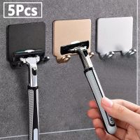 1/2/3/5 Pcs Punch Free Razor Rack Men Shaving Shaver Storage Hook Shelf Bathroom Razor Holder Wall Kitchen Accessories Wall Hook