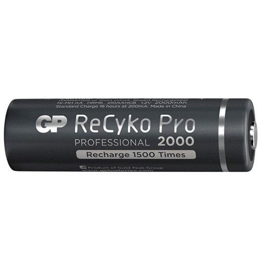 ถ่านชาร์จ-gp-recyko-pro-aa-4-ก้อน-2000-mah-ของแท้-ก้อนสีดำ