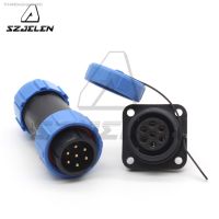 ❉ SP21 7 Pin Waterproof Connector Aviation Square Panel Mount Wire Connectors Male and Female Plug Socket IP68