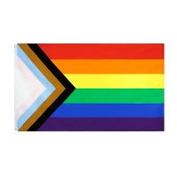 90x150cm lgbt Gay rainbow Progress Pride flag