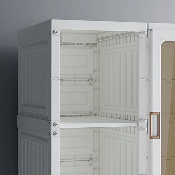 ตู้เก้บของอเนคประสงค์-ตู้เสื้อผ้าแบบกล่องมีราว-พลาสติกใส-มีหลายช่อง-แบบพกพา-ประกอบง่าย-อเนกประสงค์-สําหรับบ้าน-ห้องนอน