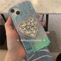 ins อารมณ์หรูหรา rhinestone ผู้ถือกรณีโทรศัพท์สำหรับ iPhone13Pro ไล่ระดับสีหนังสีฟ้ากรณีโทรศัพท์สำหรับ iPhone12promax สเตอริโอหัวใจ rhinestone ผู้ถือกรณีโทรศัพท์สำหรับ iPhone14