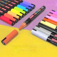 12/24 Color Acrylic Marker Pen Set Color Marker Paint Pen DIY Hand-painted School Art Stationery Painting Supplies