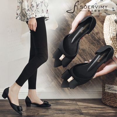 ◙▤ 2022 new plastic jelly shoes female han edition fashion pointed thick with single sandals hollow joker cross-border trade