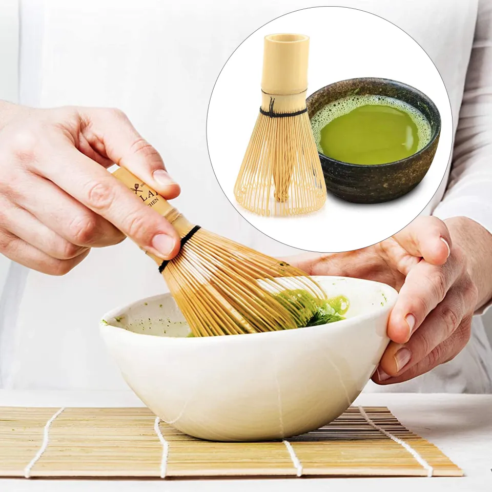Natural Bamboo Matcha Green Tea Whisk Chasen Preparing