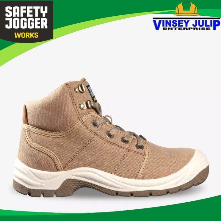 Safety Jogger Desert High Cut Steel Toe Cap and Steel Midsole Safety Shoes For Men (KHAKI
