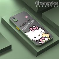 Chenyyka เคสปลอกสำหรับ VIVO Y1s Y91C เคสกรณีการ์ตูนน่ารักคิตตี้แมวฝ้าใสฮาร์ดโทรศัพท์ปลอกสาวหวานกันกระแทกซิลิโคนเต็มปกหลังกล้องป้องกันกรณี